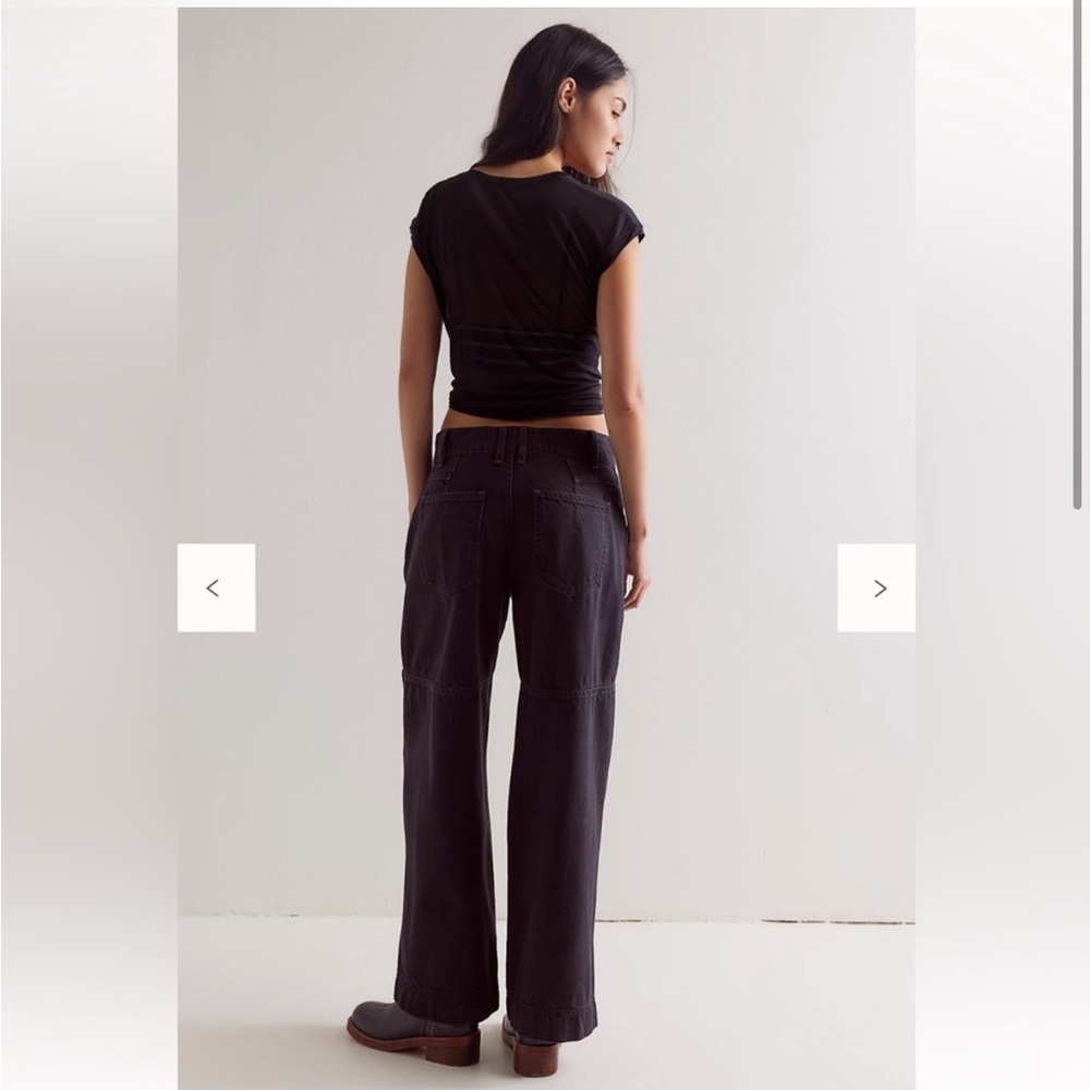 NWT Free People Denim Benji Wide Leg Jeans Black Oversized Baggy Loose Size 30 - Picture 5 of 5